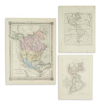 (AMERICAS.) Group of three small-format engraved maps of the Americas.
